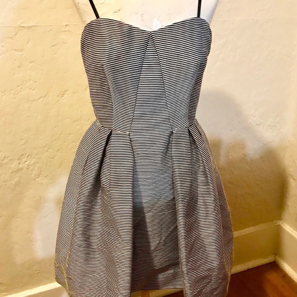 Jill Stuart Black And White Striped Cocktail Dress - Picture 2 of 5